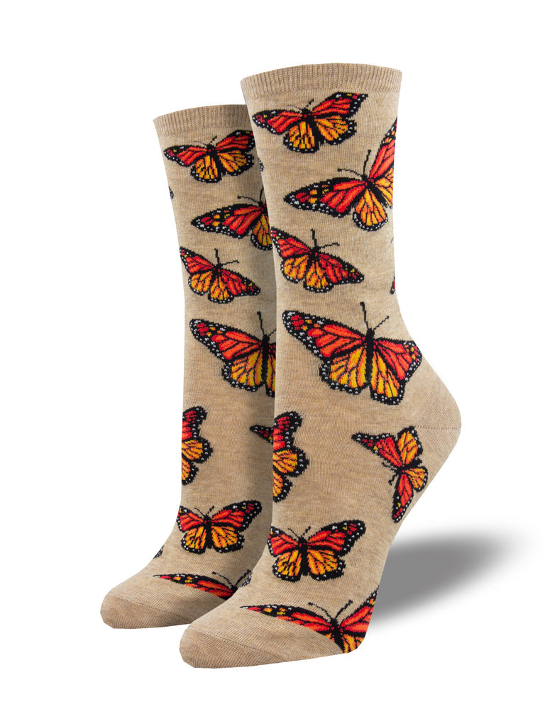 Butterfly Socks - MED - Hemp Heather