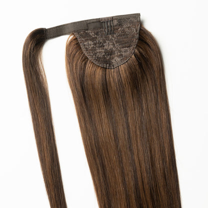 Clip in Ponytail - Dark Chocolate Brown Mix 1B/4